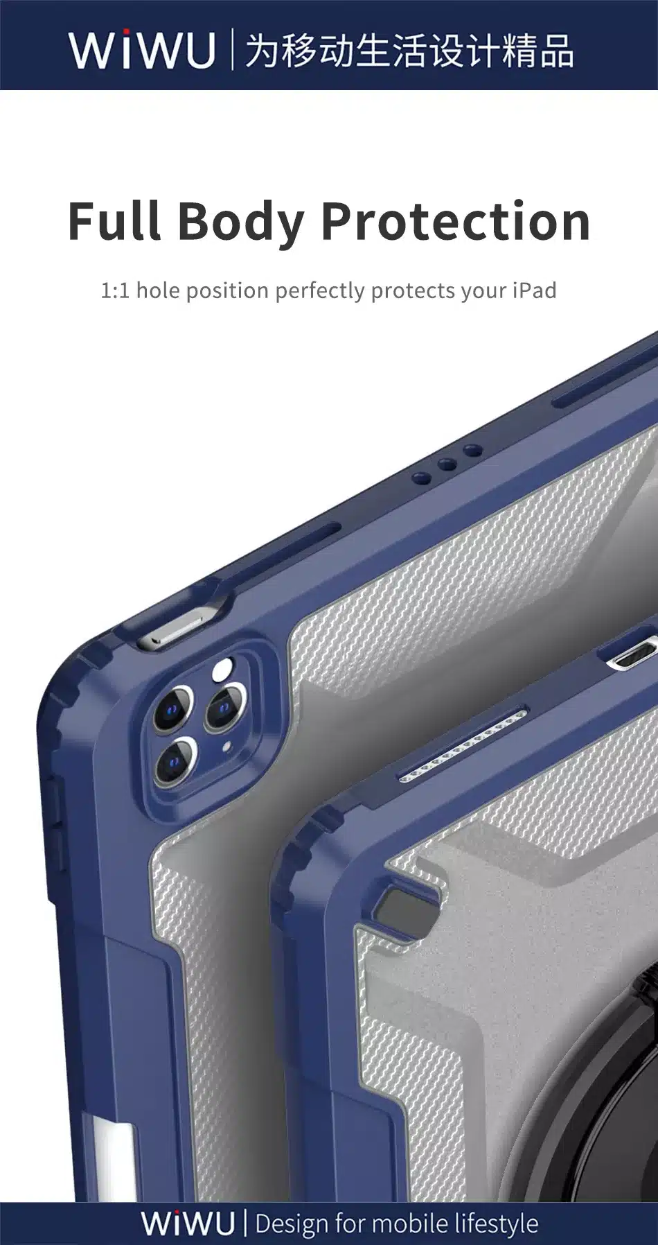 Gadgetoo Wiwu Mecha Rotative Stand Ipad Case With Stylus Pen Slot Shockproof Cover For Ipad Series Tablet Case