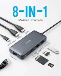 Gadgetoo Anker Powerexpand 8-In-1 Usb C Hub With 100W Power Delivery 4K 60Hz