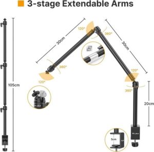 Gadgetoo Ulanzi Vijim Ls08 Flexible Arm Professional Live Streaming Stand Equipment