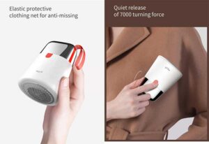 Gadgetoo Deerma Mq603 2 In 1 Portable Electric Lint Remover With Strong Adhesion Dander Hair Ball Trimmer Fabric Shaver | 7000Rpm Motor | Usb Rechargable Battery – White