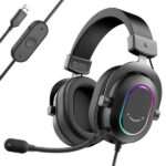 FIFINE H6 USB HEADSET WITH 24-BIT, 7.1 SURROUND SOUND, EQ MODES, RGB, VOLUME & MUTE CONTROL, DETACHABLE MIC