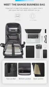 Gadgetoo Bange Bg-7276 Stylish Anti-Theft Waterproof Tsa Lock Laptop Backpack