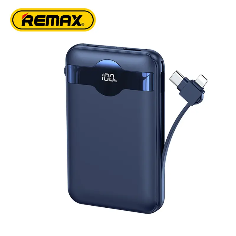 Remax RPP-280 Mini 10000Mah Usb Ultra Slim Powerbank Cable Display Modul Quick Charge Power Bank