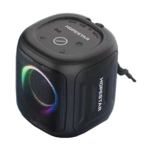 Hopestar Party 100 Mini Cube Bluetooth Speaker, 2400mAh Battery, TWS, LED Light, Bass Chamber, Water Resistant