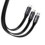 Baseus Traction Series Retractable 3-in-1 Fast Charging Cable Desktop Organizer Type-C to M+L+C 100W - Image 3