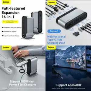 Gadgetoo Baseus Working Station Four-Screen Multifunctional Type-C Hub Adapter (Update Version)