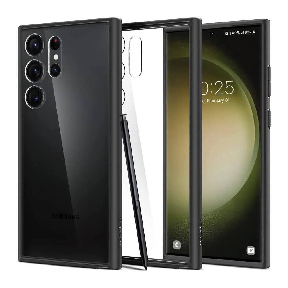 Spigen Matte Black Ultra Hybrid Case for Samsung S23 Ultra