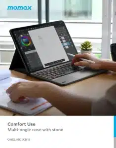 Gadgetoo Momax Kb1 Onelink Wireless Keyboard With Stand For Ipad Pro 10.9 / 11 Inch
