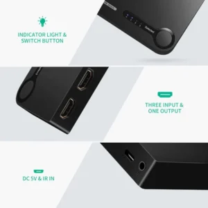 Gadgetoo Ugreen Hdmi 3 In 1 Out Hdmi Switcher (40235)
