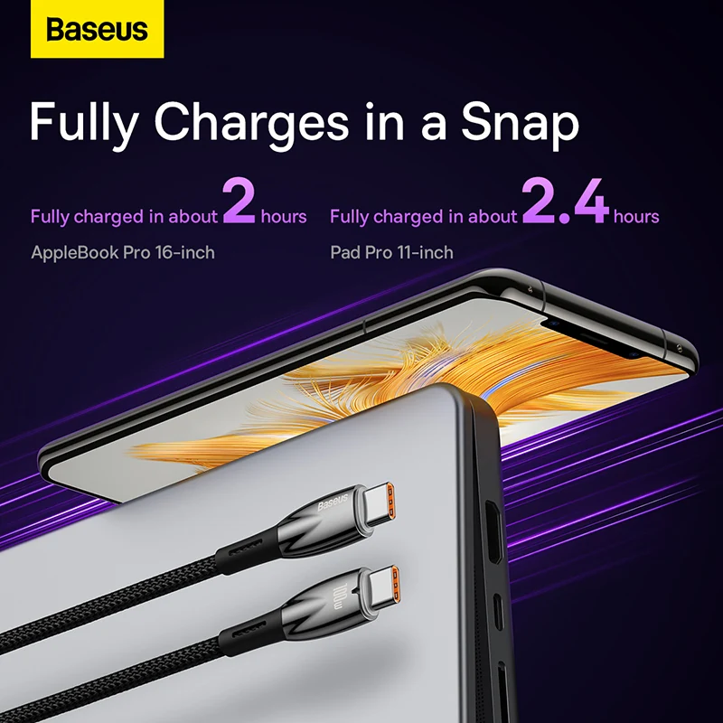 Baseus Glimmer Series 100W Type-C to Type-C Fast Charging Data Cable
