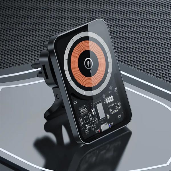 RECCI Mars Series Transparent Magnetic 15W Wireless Charging Car Holder (RHO-C31)