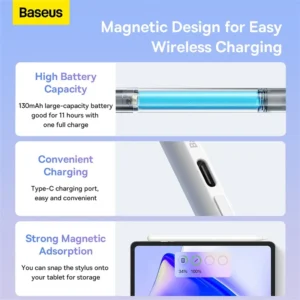 Gadgetoo Baseus Smooth Writing 2 Active Passive Stylus Pen With Led Indicator