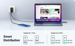 Gadgetoo Ugreen 66W Usb C Charger 2 Ports Foldable Wall Charger