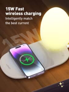 Gadgetoo Ldnio Y3 3 In1 Wireless Charger With Led Lamp Wireless Charger Alarm Clock