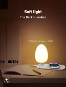 Gadgetoo Ldnio Y3 3 In1 Wireless Charger With Led Lamp Wireless Charger Alarm Clock