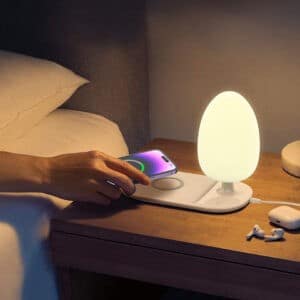 Gadgetoo Ldnio Y3 3 In1 Wireless Charger With Led Lamp Wireless Charger Alarm Clock