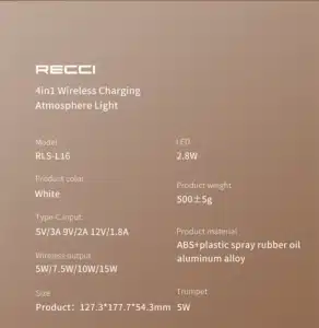 Gadgetoo Recci Rls-L16 4 In1 Speaker Wireless Charger
