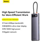 Baseus Metal Gleam Series 12-in-1 Multifunctional Type-C HUB Docking Station