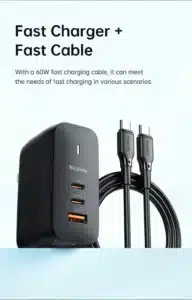 Gadgetoo Mcdodo Ch-8442 Gan 65W 3-Port Mini Fast Charger With 60W Type-C To Type-C Cable