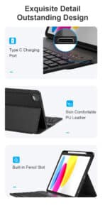 Gadgetoo Wiwu Keyboard For Ipad 10Th 2022 10.9 Magnetic Wireless Keyboard For Ipad Air 4 5 11 Inch Keyboards For Ipad 10.2 Air 3 10.5