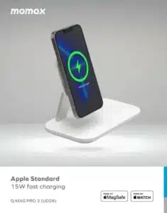 Gadgetoo Momax Q.mag Pro3 3-In-1 Magsafe Wireless Charging Stand (Ud26)