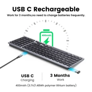 Gadgetoo Ugreen Wireless Bluetooth Membrane Keyboard (15258)