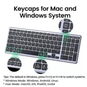 Gadgetoo Ugreen Wireless Bluetooth Membrane Keyboard (15258)