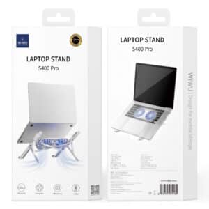 Gadgetoo Wiwu Laptop Stand S400 Pro Shelf For Laptops, Macbooks Made Of Aluminum Alloy, With Cooling Fan - Genuine Gadgetoo Wiwu Laptop Stand S400 Pro Shelf For Laptops, Macbooks Made Of Aluminum Alloy, With Cooling Fan - Genuine
