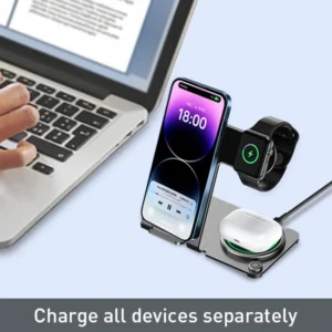Gadgetoo Wiwu Wi-W005 Power Air 3 In 1 15W Wireless Charger