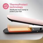 Philips Advanced KeraShine Straightener BHS378/10 | ThermoProtect Technology with 6 LED Temp Setting | Frizz-Free Shiny Smooth Hair (Pink)