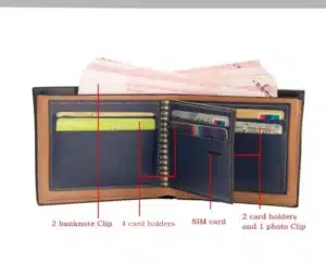 Gadgetoo Baellerry Pu Leather Multi-Card Clip Double-Fold Wallet