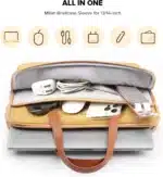 LARGE ACCESSORIES POCKET: The laptop carrying case features a large front pocket with handy compartments, a lanyard to keep your keys easily accessible, and an AirTag pocket for convenient tracking. QUICK-ACCESS POCKET: The stylish laptop sleeve features a front quick-access pockets with magnetic closures for fast and convenient access, making it the perfect partner on office, school, college, business, travel, ect. MATERIAL AND BENEFITS: The soft padded lining features inbuilt protective bumpers on the bottom corners of the sleeve to shield your device and protect it in the event of a drop or impact. The outer layer is made of waterproof Oxford fabric. SLEEK AND COMPACT DESIGN: The laptop sleeve is carefully designed with all elements of work in mind, with its style, functionality and ease of use this sleeve will become your best workmate. Milan 13″/14″ is compatible with devices up to 310x220x16mm such as: MacBook Pro 13″ / 14″ & MacBook Air – USB-C Models & MacBook 12″ Milan 15″/16″ is compatible with devices up to 370x260x17mm MacBook Pro 16″ & MacBook Air 15