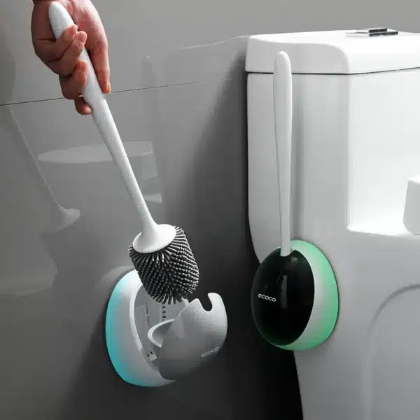 Silicone Toilet Brush Drainable Wall-Mounted Cleaning Tools Bathroom Accessories Sets