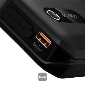 Gadgetoo Baseus Super Energy Air Car Jump Starter 10000Mah Peakcurrent 1000A Black