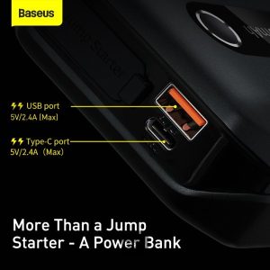 Gadgetoo Baseus Super Energy Air Car Jump Starter 10000Mah Peakcurrent 1000A Black