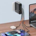 LDNIO A6140C 140W Super Fast Charging 6 USB Ports LED Display GaN Desktop Charger Adapter -1.5M - Image 3