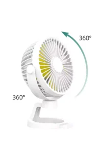 Gadgetoo Xo Mf78 4-Inch Rechargeable Fan With Phone Holder White