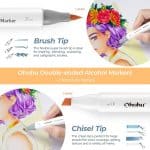 Ohuhu Honolulu Dual Tips Alcohol Art Markers (48 Colors) Brush and Chisel - Image 4