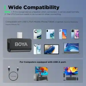 Gadgetoo Boya Omic-U Ultracompact 2.4Ghz Dual-Channel Wireless Microphone System
