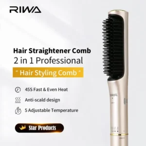 Gadgetoo Xiaomi Riwa Rb-8515 Negative Ion Hair Straightening Electric Comb Straight And Curly Dual-Purpose Hair Straightener