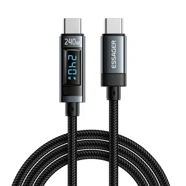 Essager 240W LED Sisplay USB Type C To USB C Cable PD 3.1 Cable (2 Meter)