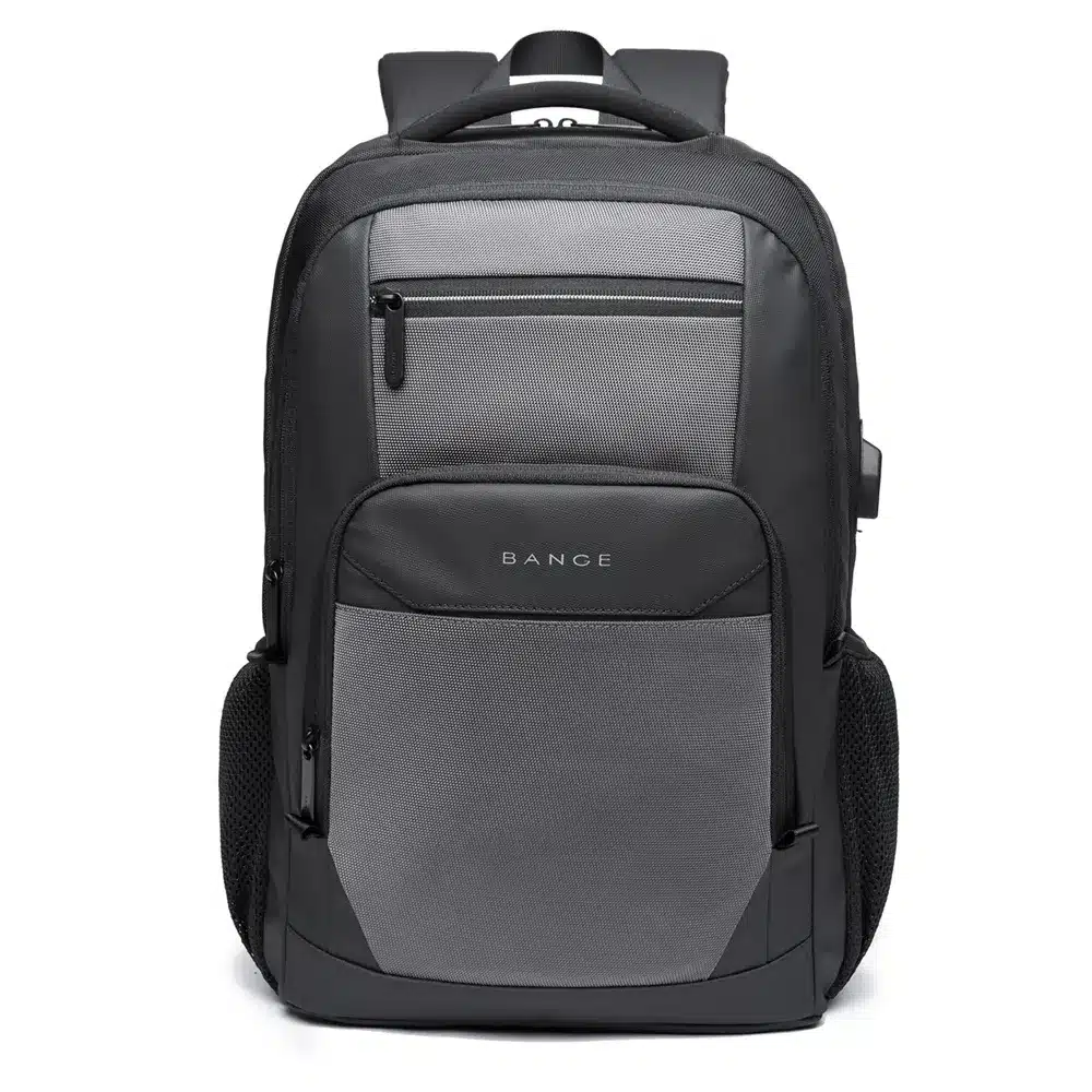 Bange-Bg-1922-16-Inch-Men-Oxford-Fabric-Waterproof-Backpack-With-Usb-Portgrey-1 Bange Bg-1922 16 Inch Men Oxford Fabric Waterproof Backpack With Usb Port(Grey) - Image 1