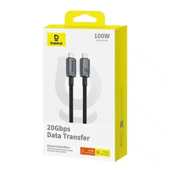 Baseus Thunderbolt Cable Crystal Shine USB3.2 Full-Featured USB-C to USB-C Display Cable 100W 1.5m 20Gb Cluster