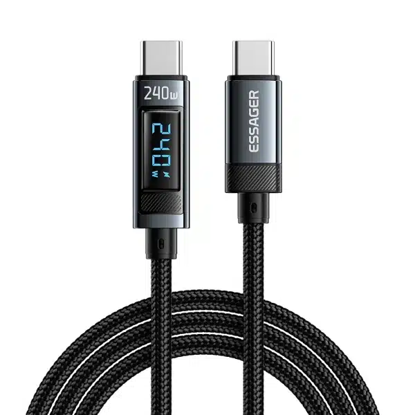 Essager 240W LED Sisplay USB Type C To USB C Cable PD 3.1 Cable (1 Meter)