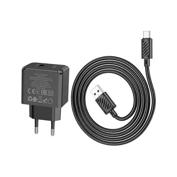 Hoco CS12A 18W Ocean Single Port QC3.0 Charger Set