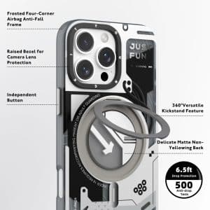 Gadgetoo Youngkit Cyberpunk 360° Rotation Ring Stand Case For Iphone 16 Pro Max