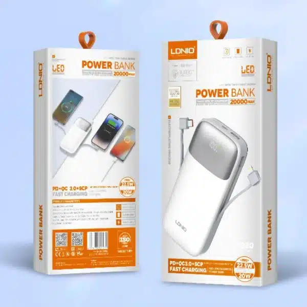 LDNIO PQ20 20000mAh 22.5W Fast Charging Power Bank