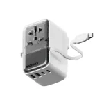 MOMAX 1-World+ Flow 4-Port Travel Charger With Built-In USB-C Cable 35W