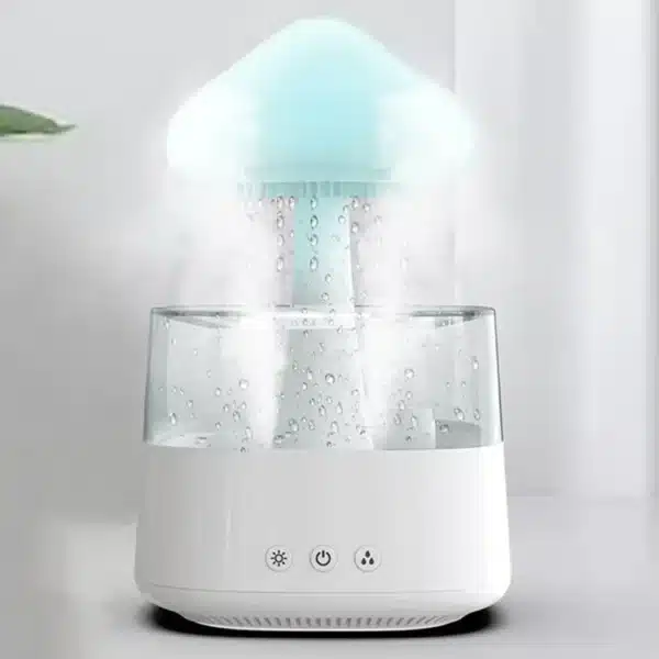 Mushroom Rain Mist Maker Fogger Colorful Night Light Air Humidifier with Remote Control