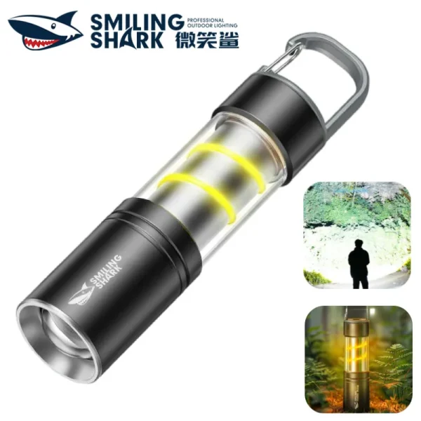 Smiling Shark SD5241 Mini Rechargeable Flashlight Super Bright M60 Zoomable Torch